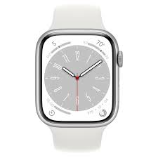 APPLE Watch Series 8 GPS + Cellular 45mm Silver Stainless Steel Case with White Sport Band Regular